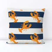 Yellow lobsters and navy stripes