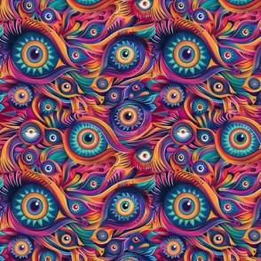 Kaleidoscope Gaze - Fluid Psychedelic Eye Pattern