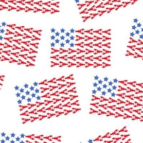 Nautical Fourth of July Flag with Lobsters and Starfish