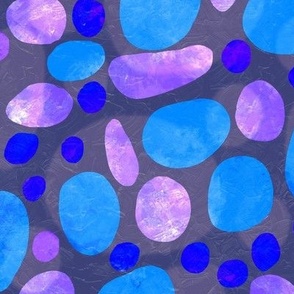 Opalescent Sea Glass Stones - Blue and Purple - Jumbo