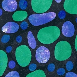 Opalescent Sea Glass Stones - Jade Green and Purple - Jumbo
