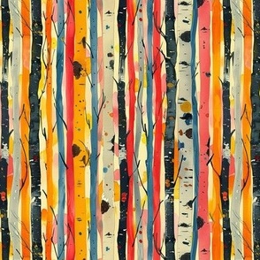 Watercolor Birches
