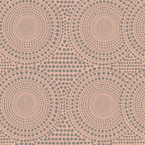 Pink and Gray  Geometric Circular Gouache Polka Dots Delight Design