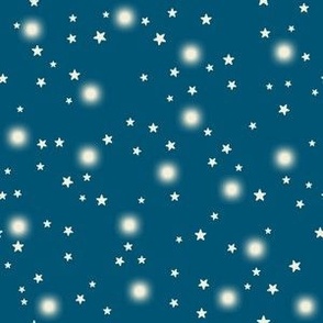 xs-Christmas  Cream STARS on Blue