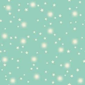 xs-Christmas  Cream STARS on Mint Green
