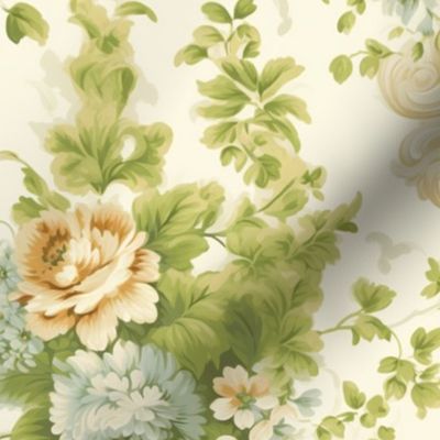 Historically Accurate Floral Bisque Damask