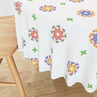 Oversized Abstract Psychedelic Floral Print 1 - White