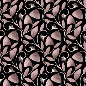 Whimsical Shell Floral - Black