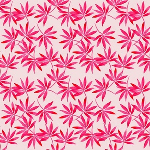Pink Leaves with fronds