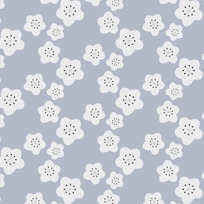 White Daisies on blue-grey background
