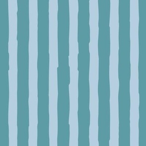 (Large)  Vertical irregular hand drawn awning stripes - light steel with cadet blue