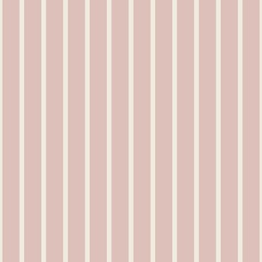 (S) Heritage pinstripe in rose quartz off white hickory stripes