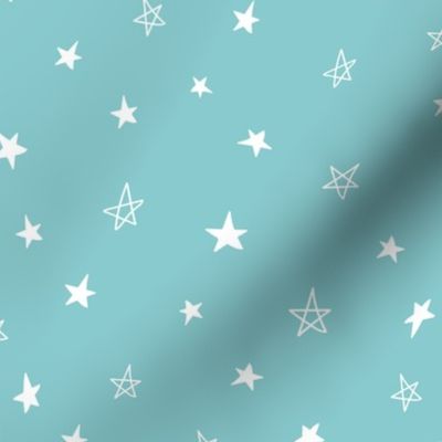 Medium: Stars White on Turquoise