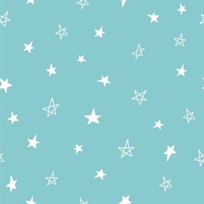 Medium: Stars White on Turquoise