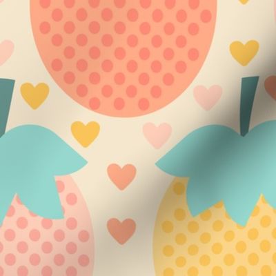 Kitschy-Pastel-Retro-Strawberry-Love-soft-pink-blue-yellow-XL-jumbo