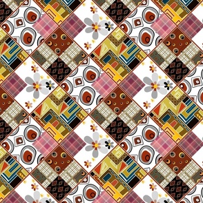 traditional multicolored lazy patchwork bright rustic pattern