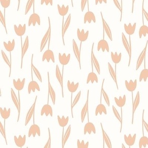 Tulips / peach beige / two-directional floral tulip pattern for your next spring DIY | Happy Easter Collection