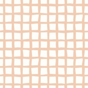 Wonky Grid / beige peach / abstract geo grid coordinate pattern for your next spring DIY | Happy Easter Collection