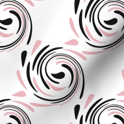 White and Pink Spiral Pattern