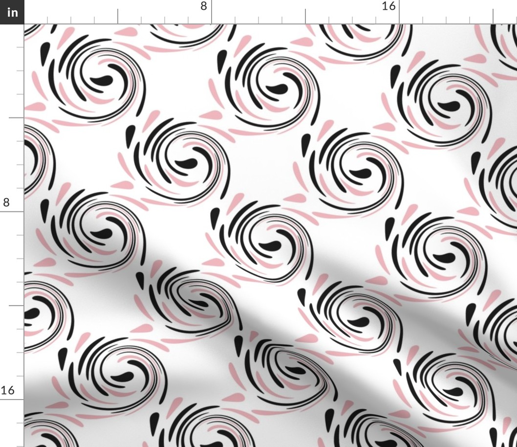 White and Pink Spiral Pattern