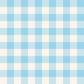 ATOMIZER BLUE plaid check gingham pattern light blue offwhite