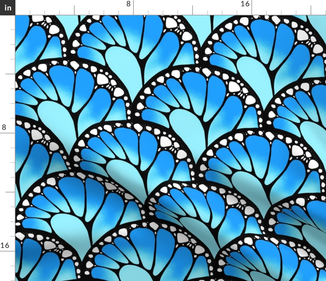 butterfly wings - blue ombre - medium size