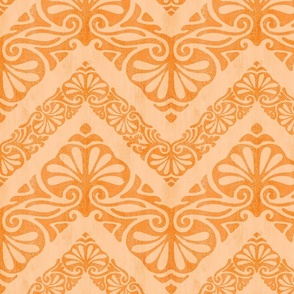 Moroccan Zig Zag  with Ginkgo Leaves in  Creamy Caramel