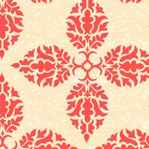 Floral Damask Design Wallpaper