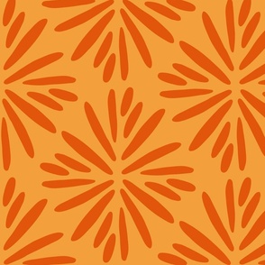 Abstract Geometric Flower Petals Sticks  in orange