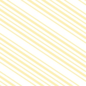 Diagonal Stripes in Yellow on White 