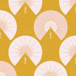 warm minimalism fans l original l pink on gold