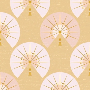 warm minimalism fans l original l pink on brass