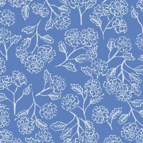 textured flower toss - Glaucus Blue with azureish white