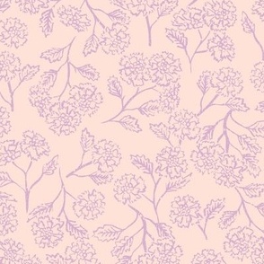textured flower toss - pale ballerina pink with pink lavender purple