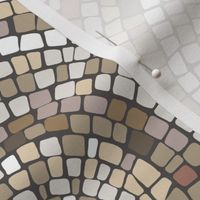 Concentric Circles Mosaic, Soft Warm Palette, Minimal Version
