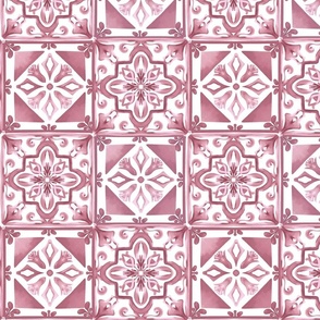 Pink,red,mosaic Mediterranean tiles