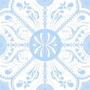 Folk Art Medley Powder Blue and White