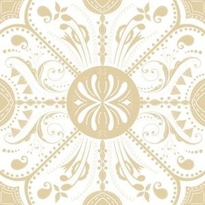 Folk Art Medley Tan and White