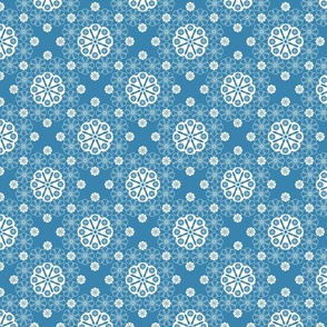 Abstract openwork floral pattern light blue