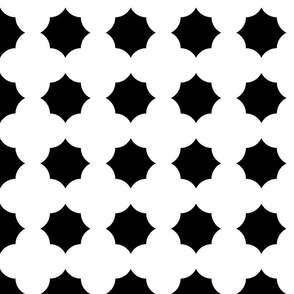 geometric tile flower_black&white