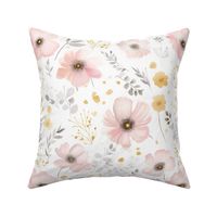 Addison - Soft Pink Watercolor Floral Pattern