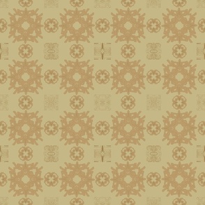 Mirror- sandy beige - Abstract pattern from stylized geometric shape/symmetry/earth tone