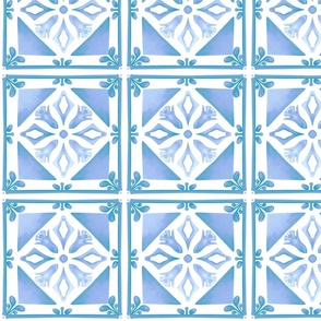 Blue tiles,mosaic,majolica art 