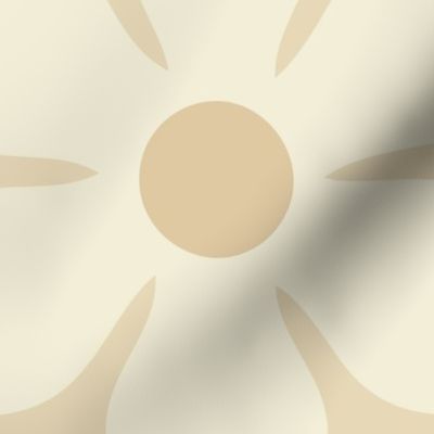 Daisy Cutout // x-large print // Cream Colored Flowers on Tan