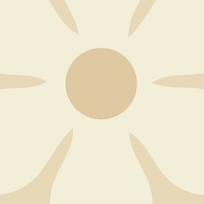 Daisy Cutout // x-large print // Cream Colored Flowers on Tan