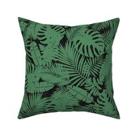 Tropical Foliage - Exotic Nature in Eden Green and Dark Shades / Large