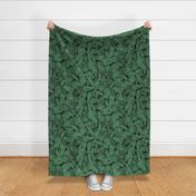 Tropical Foliage - Exotic Nature in Eden Green and Dark Shades / Large
