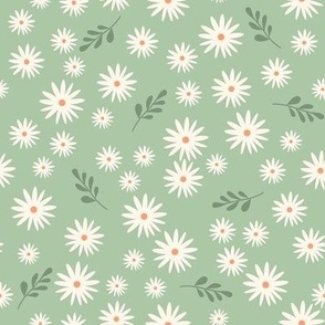 Greenery white flower pattern