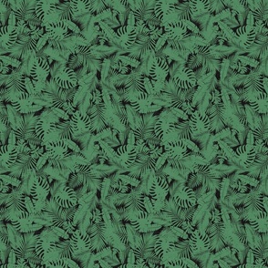 Tropical Foliage - Exotic Nature in Eden Green and Dark Shades / Medium