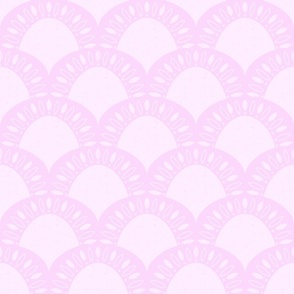(small) Minimalistic abstract Art Deco Flower Scallop light gummy pink 